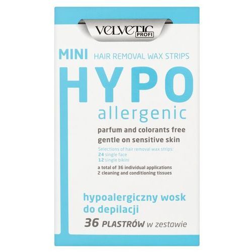 VELVETIC Profi hypoalergénny depilačný vosk v pásikoch, 36 ks. P1