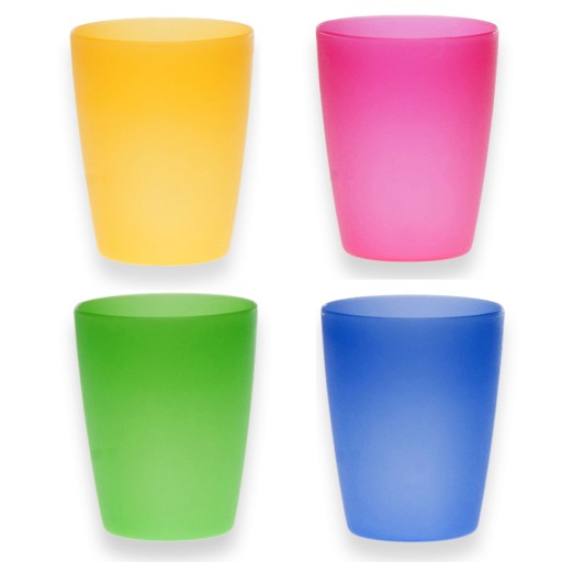 Plastový pohár 250 ml, nerozbitný, sada 4 ks