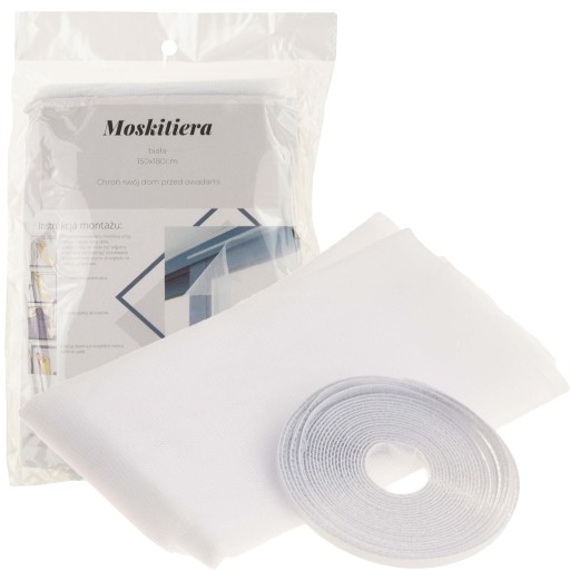 SIEŤKA NA KOMÁRIU NA OKENNÝ HMYZ 150x180 + BIELY VELKÝ SUCHÝ zips PROTI KOMÁROM A MUCHÁM