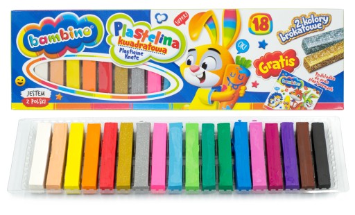 BAMBINO hranatá plastelína 18 farieb + ZADARMO