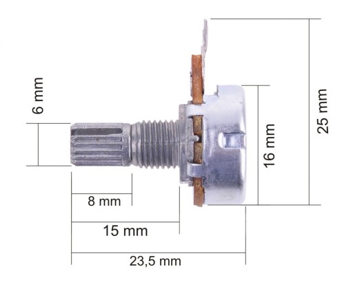 Lineárny otočný potenciometer 0,5k
