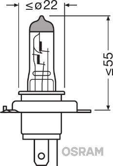 OSRAM - ORIGINAL LINE - H4 BILUX ŽIAROVKA 12V 60/55W