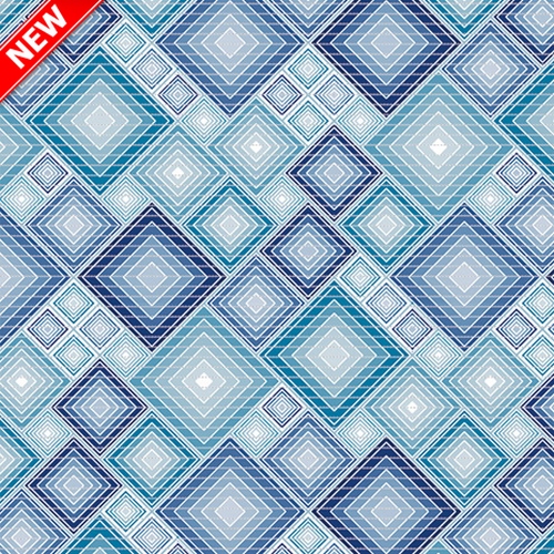 Protišmyková kúpeľňová podložka BLUE CUBES. 65 x 10 cm