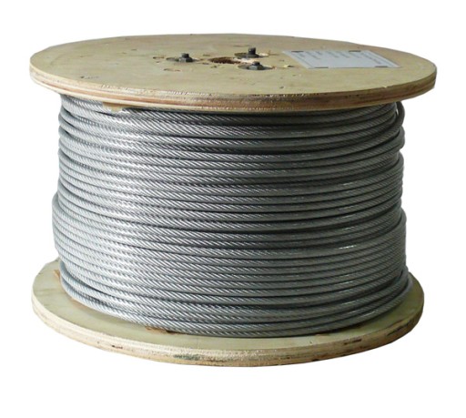 10m úsek Lano Oceľové lano v PVC plášti, 5mm väzba, 6x7+FC, pozinkované