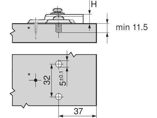 MODUL špeciálne vedenie pre dvere chladničky, 0 mm,