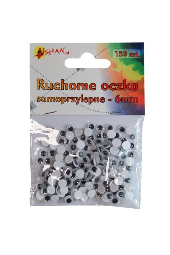 Pohyblivé očká samolepiace 6 mm 150 ks Shan SO02