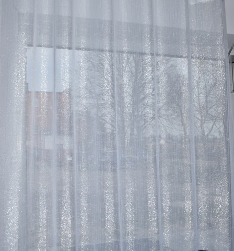 Závesy do obývačky na mieru White Frost Batiste Rain Glamour Modern