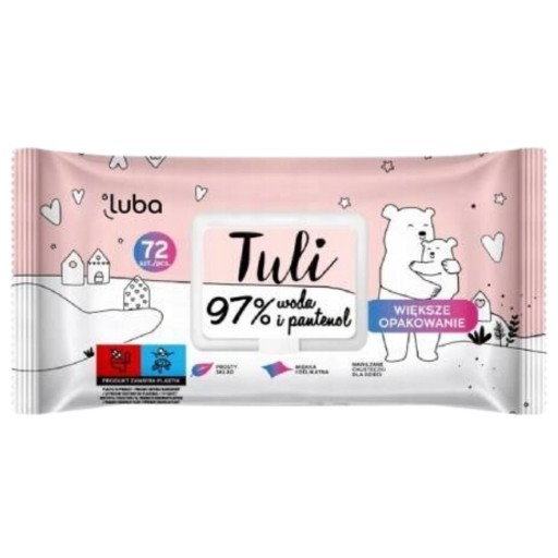 Tuli VLHČENÉ Utierky VEĽKÉ 72 KUSOV VODA A PANTENOL