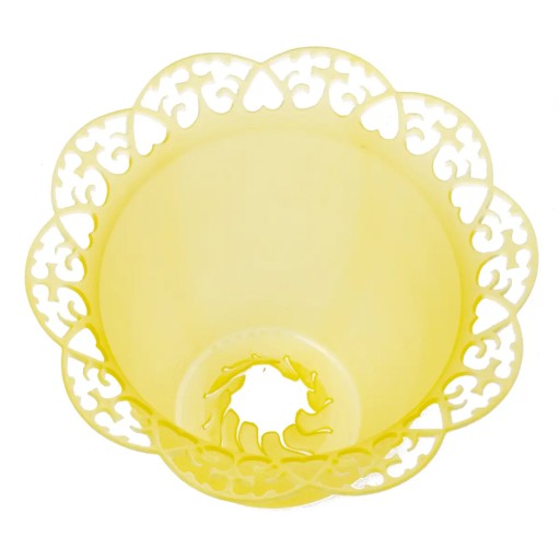 Lampáš, obal na sviečku, žltý odkvapkávač