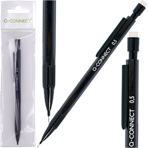 MECHANICKÁ ceruzka s gumou 0,5 mm 3 GRAPHITES HB ČIERNA Q-CONNECT - 5 kusov