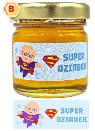 MEDOVÝ MEDOVÝ DEŇ STARÝCH RODIČOV Nálepka s minimedovým darčekom