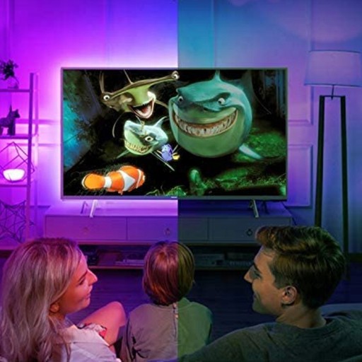 FAREBNÝ LED TV PÚH USB RGB LED PODSVIETENIE 3M 5V + LED DIAĽKOVÉ OVLÁDANIE