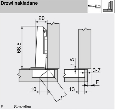 BLUM CLIP BRZDA PÁNTU 73B3550 110' DODÁVANÁ