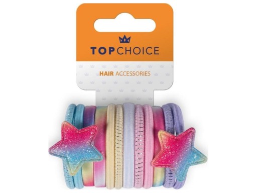 TOP CHOICE gumičky do vlasov Star 12 ks 26393