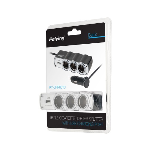 Peiying 12/24V 60W USB zásuvkový zapaľovač cigariet do auta