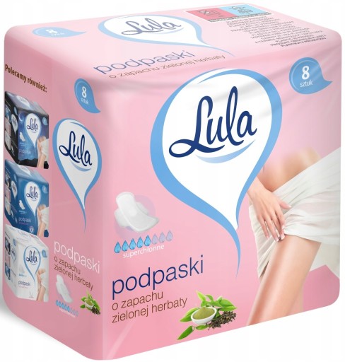 LULA SANITÁRNE NOSIKY S KRÍDLAMI ZELENÝ ČAJ SUPER ABSORBENT 8 ks