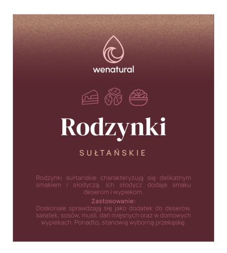Wenatural Sultana Hrozienka 500g - sušené ovocie, chutné, VEĽKÉ, MÄSTÉ