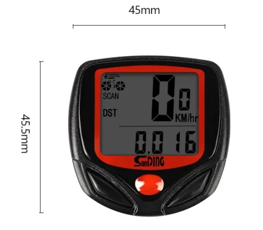 VODEODOLNÝ LCD BICYKEL POČÍTADLO RYCHLOSTI NAJAZDENÝCH KILOMETROV 14 FUNKCIÍ