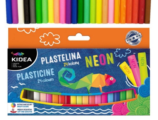 ŠKOLA Plastelína 24 farieb (12 NEON) - KIDEA