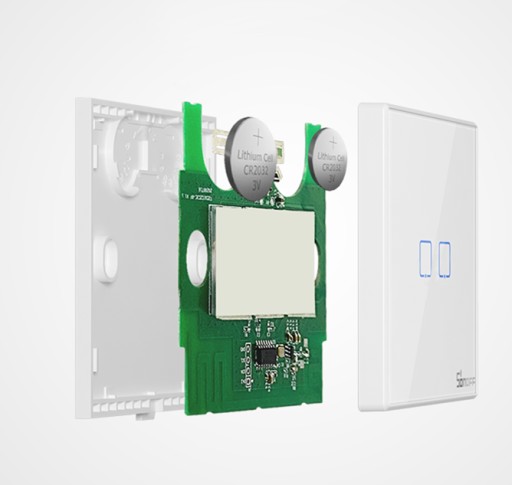Bezdrôtový spínač svetiel Sonoff 433 MHz T2EU2C-RF (2-kanálový)