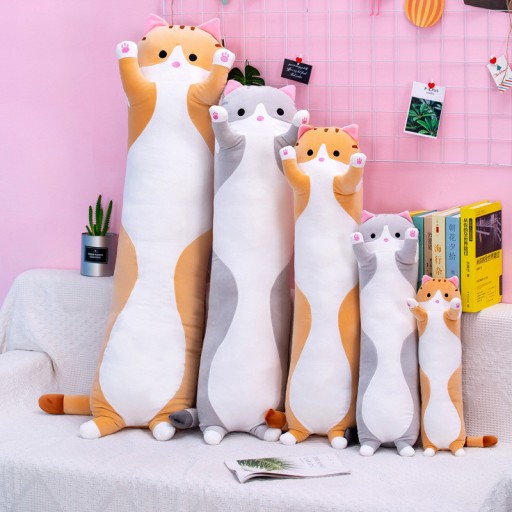 VANKÚŠEK DLHÝ CAT MASKOT MASKOT PLYŠOVÁ HRAČKA 50 CM XL