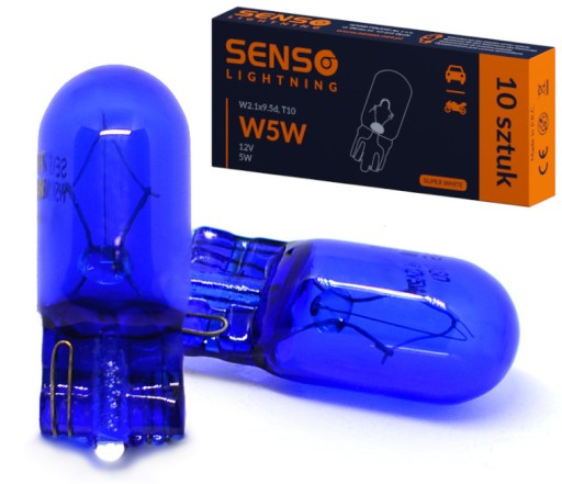 SENSO SUPER WHITE W5W 12V MODRÁ XENÓNOVÁ ŽIAR