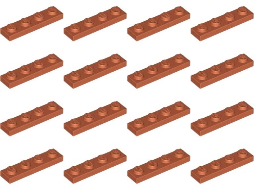 LEGO 3710 TANIER 1x4 oranžový rez (10g) 16 ks