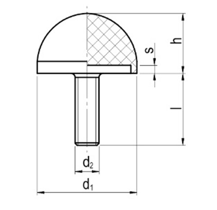 Nárazník, izolátor vibrácií KD2513M6X18-60