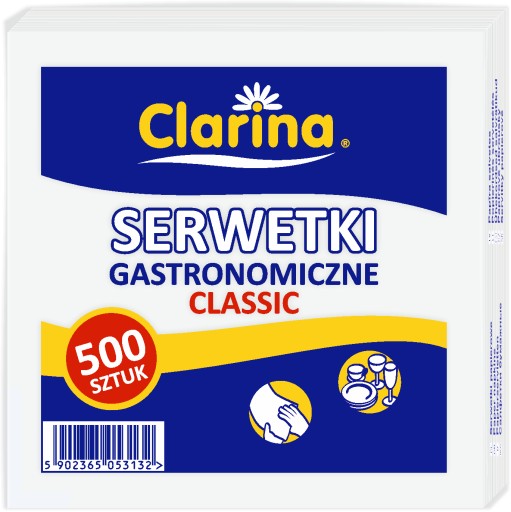 biele cateringové obrúsky 500 ks CLARINA