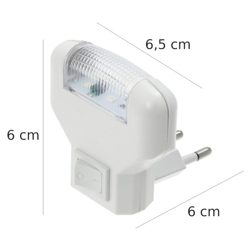 Nočná lampa kontaktná 3xLED s vypínačom, biele svetlo