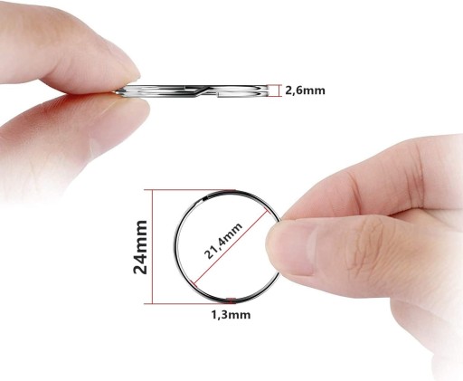 Kľúčenka, kľúčenka, krúžok, krúžok na kľúče 24mm / 100 ks.