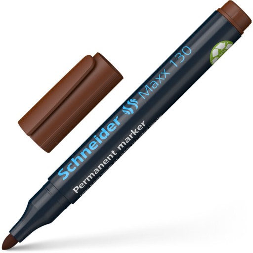 Permanentný popisovač Schneider Maxx 130, okrúhly, 1-3 mm, hnedý