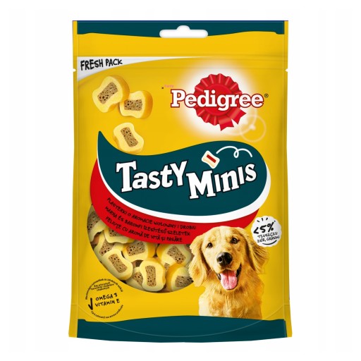 PEDIGREE CHUTNÉ MINIS DOPLNKOVÉ JEDLO HOVÄDZIE/HYDINA 155G