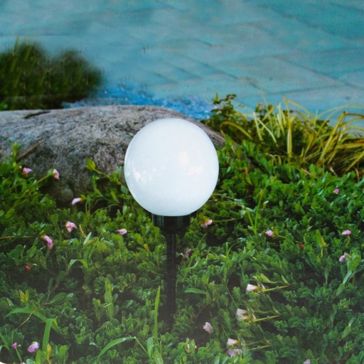 SLNEČNÁ ZÁHRADNÁ LAMPA, BIELA LED NAČERPÁVANÁ, 15CM