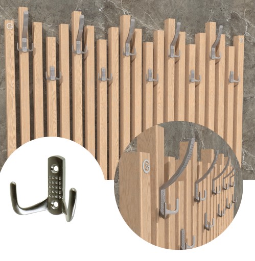 Vešiak, skrutkovací háčik na oblečenie, matný nikel