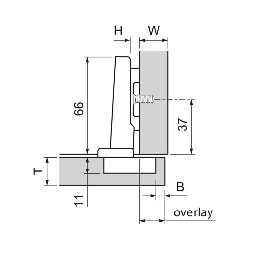 BLUM 70M2550 TIP-ON nasadzovací záves + vedenie