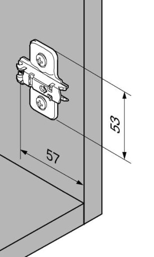 Vedenie závesu BLUM 173L6100 0 mm skrutky - spa