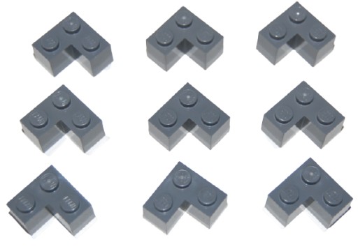 LEGO 2357 ROHOVÁ TEHLA 2x2 tmavosivá (10g) 9 ks