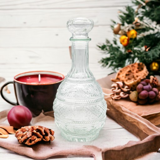 KARAFA NA VÍNNY LIKÉR VODA ŠŤAVA ZDOBENÁ FĽAŠA 1L