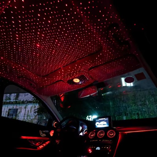 Laserový hviezdicový projektor do auta LED Laser DISCO červený