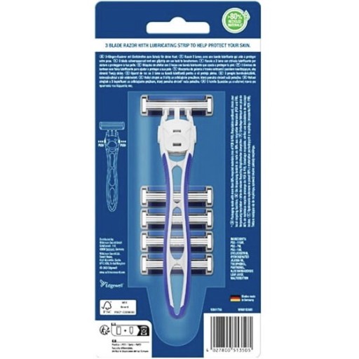 Hybridná súprava na holenie WILKINSON Essentials 3 4x kazeta + rukoväť