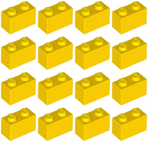 LEGO 3004 BRICK 1x2 žltá NOVINKA (12g) 16 ks.