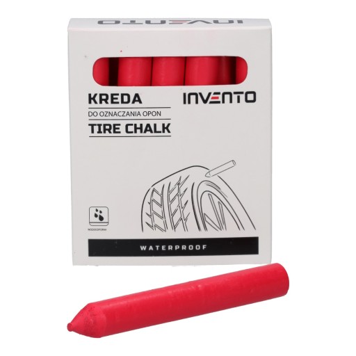 Kriedový značkovač, vodotesný značkovač pneumatík, Invento Red, 1 kus