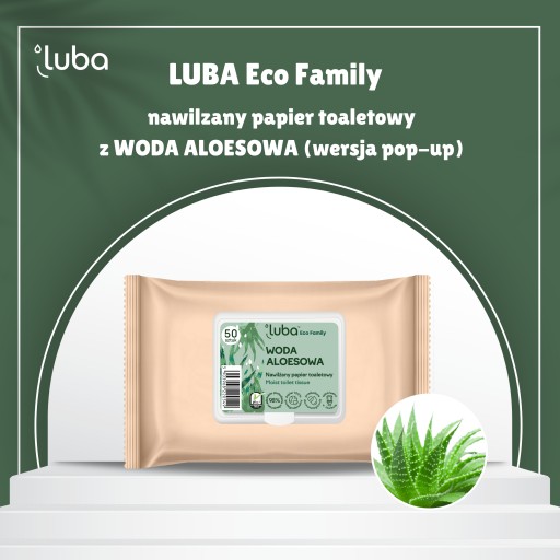 LUBA ECO family vlhčený toaletný papier s ALOE VODOU, vyskakovacia verzia