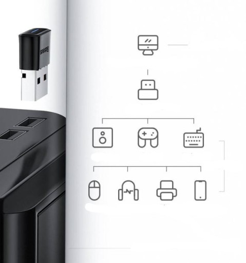 ADAPTÉR BLUETOOTH PRIJÍMAČ USB 5.0 PRE POČÍTAČ