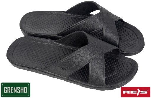 Ľahké pánske plavecké šľapky SPORT BLACK k bazénu, na pláž alebo do záhrady, veľkosť 44