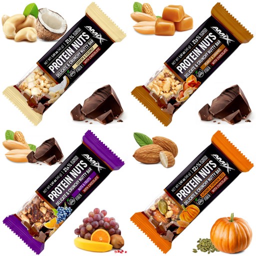 AMIX PROTEIN BAR COCONUT & KESHWS, Chocolate Accent - orieškové müsli