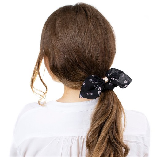 SCRUNCHIES gumička do vlasov, šatka, čierna