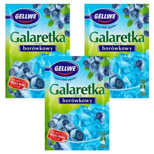 Želé s príchuťou Gellwe Čučoriedka 72 g x 3 kusy