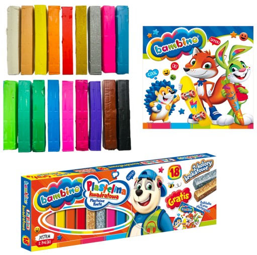 BAMBINO Štvorcová PLASTIKA 18 FARIEB + DARČEKY ZADARMO